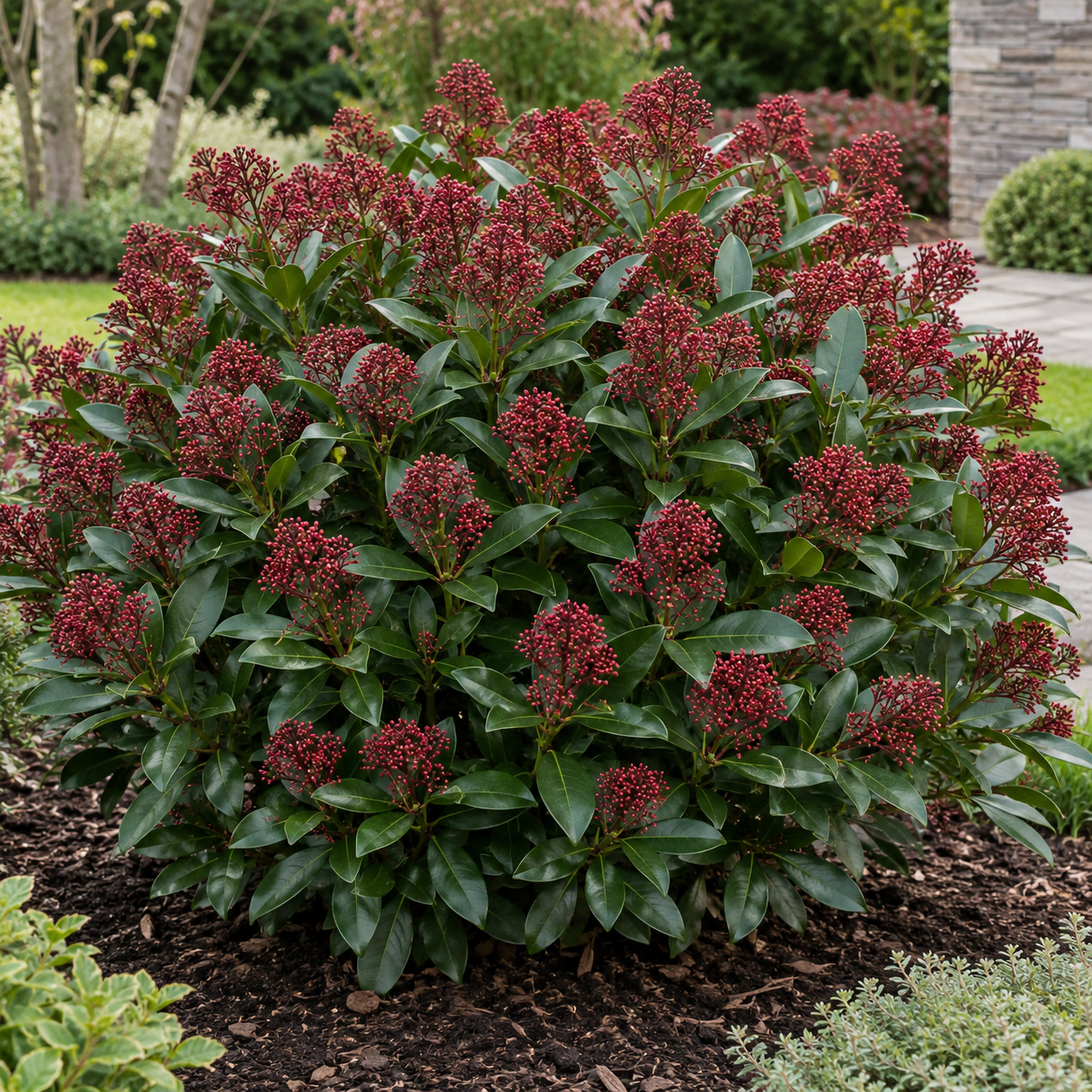 skimmia-japonica-rubella Skimmia Japonica Rubella la ghiveci - imagine 1