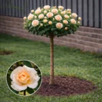 Trandafir pomișor Versilia cu flori galben-crem, rădăcină ambalată, înălțime 120-140 cm