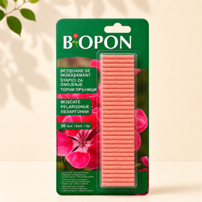 Bețișoare îngrășământ pentru mușcate Biopon – 30 buc.