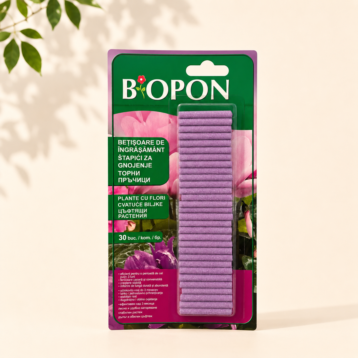 betisoare-de-ingrasamant-pentru-plante-cu-flori Bețișoare îngrășământ Biopon pentru plante cu flori – 30 buc - imagine 1